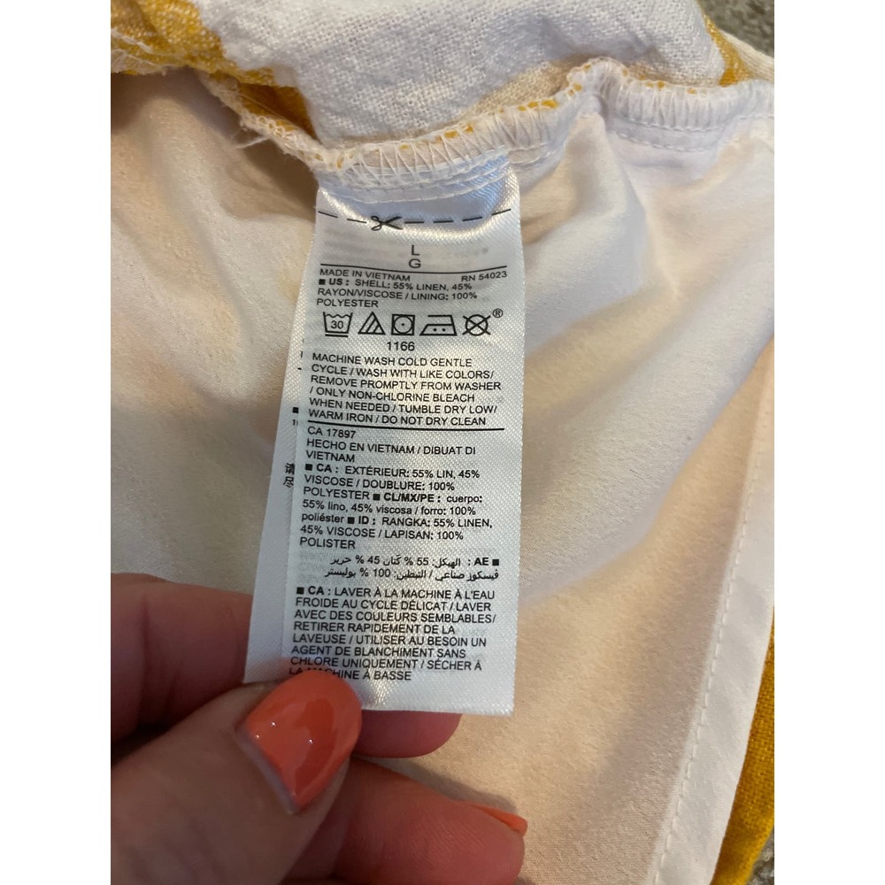 Old Navy Yellow & White Checker Wrap Mini Dress Large - Picture 3 of 5
